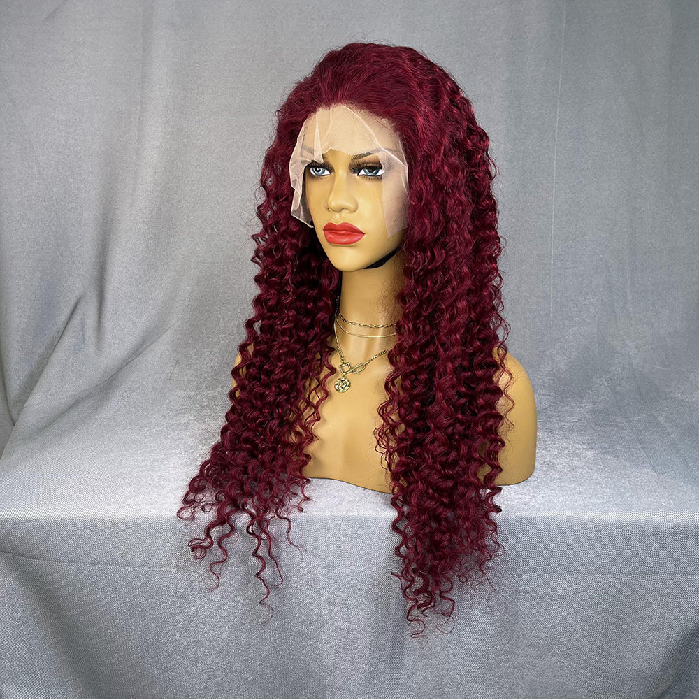 Skuld 13x4 Lace Frontal Wig Human Hair 150% Density 99J# Deep Wave – SKULD  OFFICIAL STORE